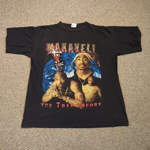 Vintage Tupac Shakur 2Pac Makaveli Rap Tee Shirt Large Life of Outlaw Cotton